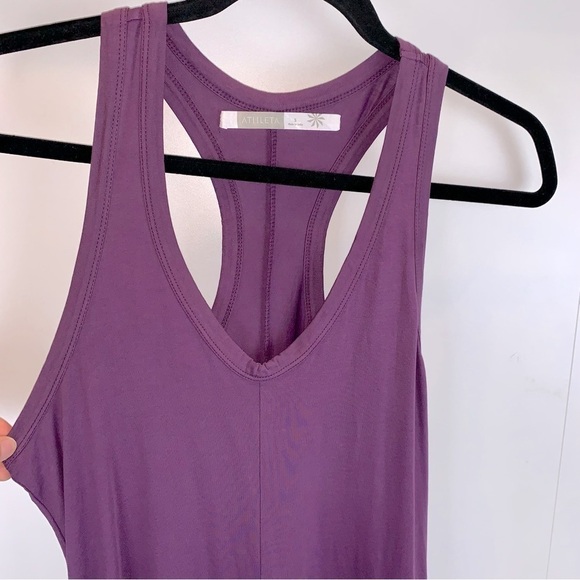Athleta Purple Dip Dyed Ombre Hi-Lo Racer Back Midi Maxi Tank Dress sz S - Picture 2 of 8